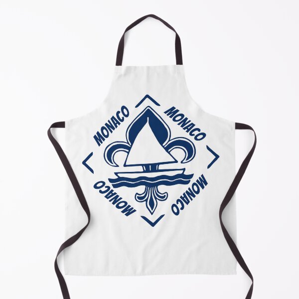 Item preview, Monaco, Cote d'Azur, Mediterranean Sea - French Seaside Resort - Navy Blue Vintage Sailor Logo - Sailing Boat with Heraldic Lily designed and sold by Vintage-TM.