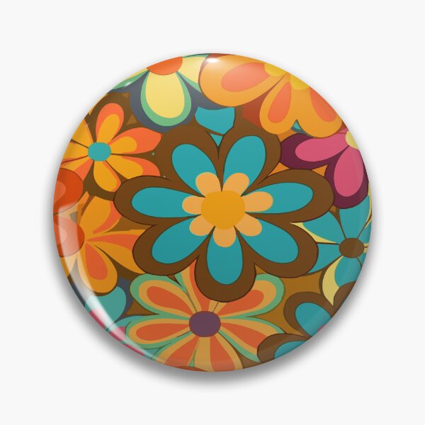 Artikelvorschau, Ein Muster mit Blumen in Retro-Farben entworfen und verkauft von ColorDesign38.