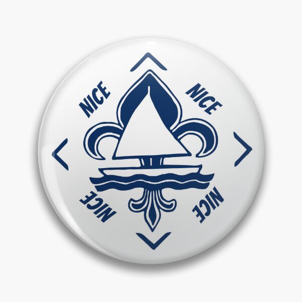 Item preview, Nice, Provence Alpes Cote d'Azur, France, Mediterranean Sea - French Seaside Resort - Navy Blue Vintage Sailor Logo - Sailing Boat with Heraldic Lily designed and sold by Vintage-TM.