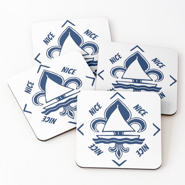 Item preview, Nice, Provence Alpes Cote d'Azur, France, Mediterranean Sea - French Seaside Resort - Navy Blue Vintage Sailor Logo - Sailing Boat with Heraldic Lily designed and sold by Vintage-TM.