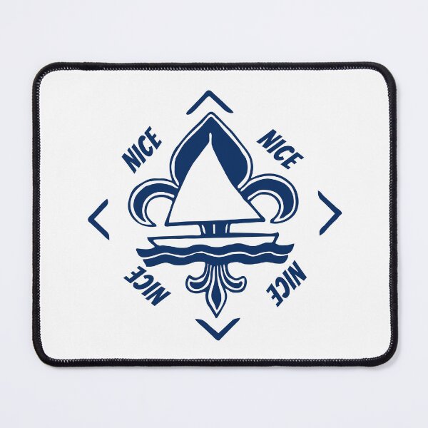 Item preview, Nice, Provence Alpes Cote d'Azur, France, Mediterranean Sea - French Seaside Resort - Navy Blue Vintage Sailor Logo - Sailing Boat with Heraldic Lily designed and sold by Vintage-TM.