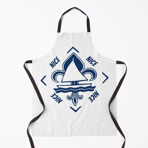 Item preview, Nice, Provence Alpes Cote d'Azur, France, Mediterranean Sea - French Seaside Resort - Navy Blue Vintage Sailor Logo - Sailing Boat with Heraldic Lily designed and sold by Vintage-TM.