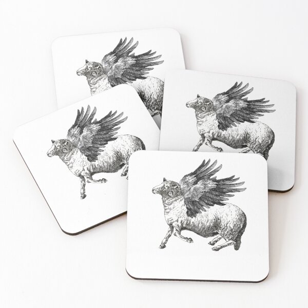 Item preview, winged sheep (black and white) designed and sold by Madame Memento.