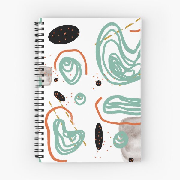 Item preview, Blue orange smooth lines abstract seamless pattern designed and sold by Yana Mustafina | Boho Soulful Designs.
