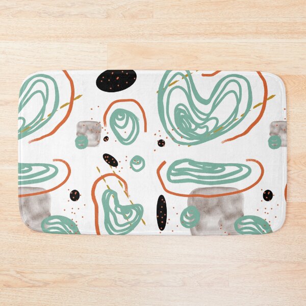 Item preview, Blue orange smooth lines abstract seamless pattern designed and sold by Yana Mustafina | Boho Soulful Designs.