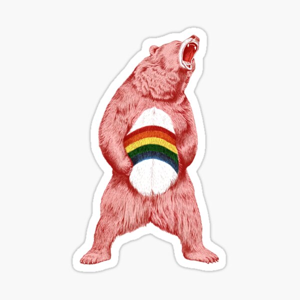 Emotionally exhausted care bear Sticker for Sale by AVDArts