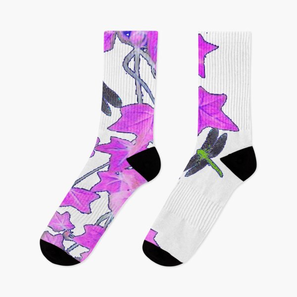 Item preview, LILAC PURPLE IVY VINE BLACK DRAGONFLIES PATTERN ART designed and sold by sharlesart.
