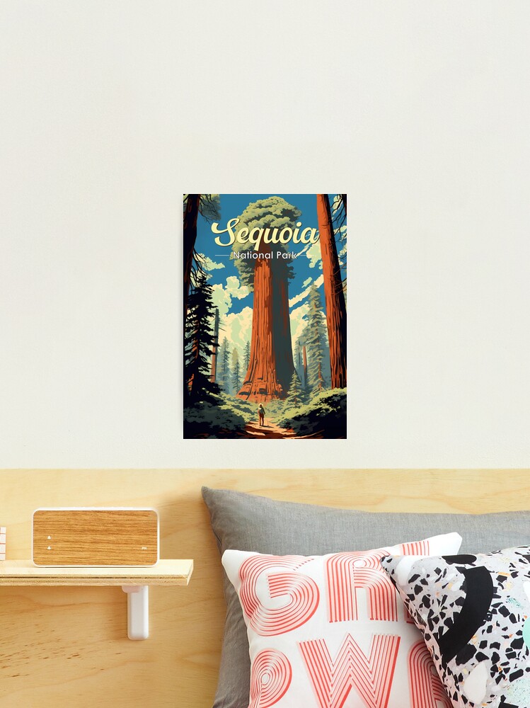 Thumbnail 2 of 3, Photographic Print, Sequoia National Park Illustration Retro designed and sold by KrisSidDesigns.