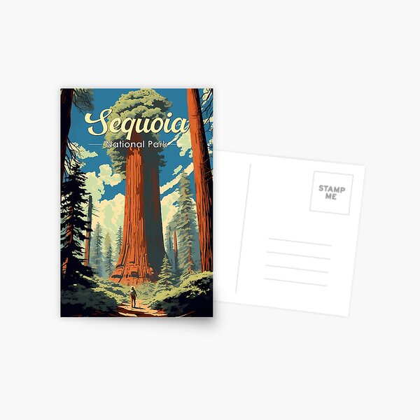 Item preview, Sequoia National Park Illustration Retro designed and sold by KrisSidDesigns.