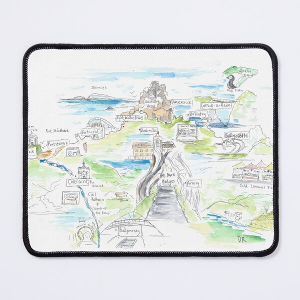 Item preview, Causeway Coast illustrated map, Northern Ireland. designed and sold by DebTheZeb.