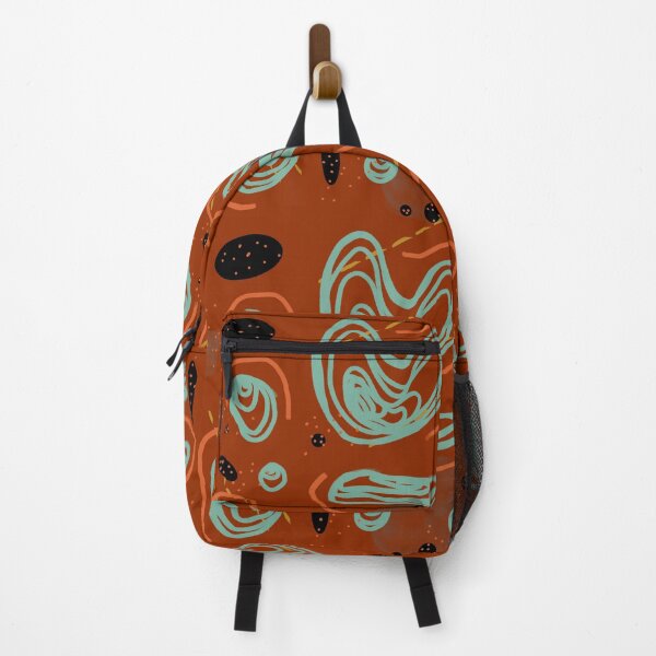 Item preview, Blue orange smooth lines abstract red pattern designed and sold by Yana Mustafina | Boho Soulful Designs.