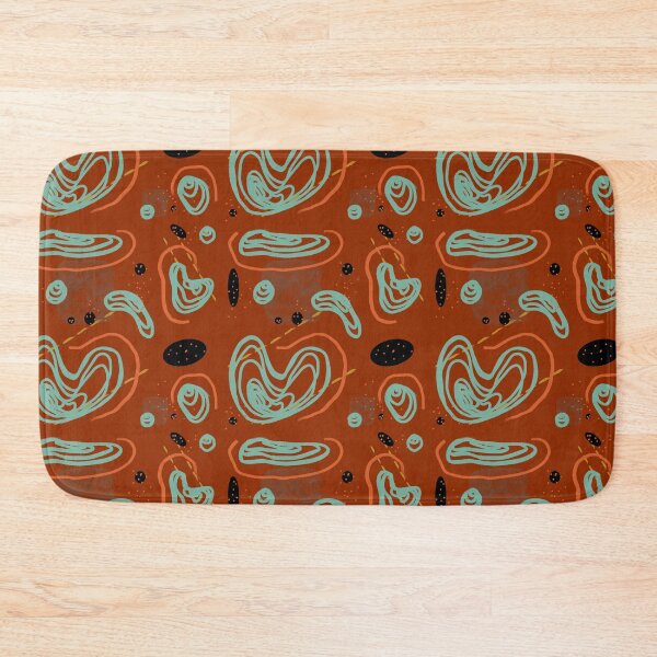 Item preview, Blue orange smooth lines abstract red pattern designed and sold by Yana Mustafina | Boho Soulful Designs.