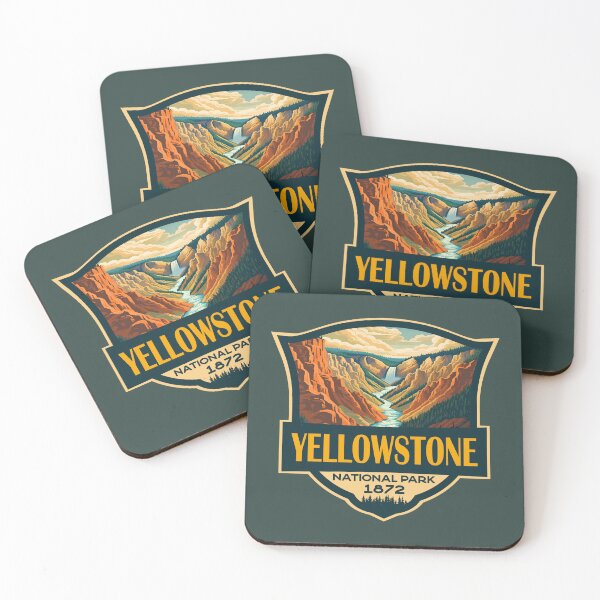 Item preview, Yellowstone National Park Grand Canyon Travel Retro Badge designed and sold by KrisSidDesigns.