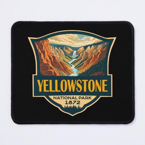 Item preview, Yellowstone National Park Grand Canyon Travel Retro Badge designed and sold by KrisSidDesigns.