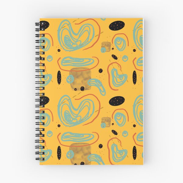 Item preview, Blue orange smooth lines abstract yellow pattern designed and sold by Yana Mustafina | Boho Soulful Designs.