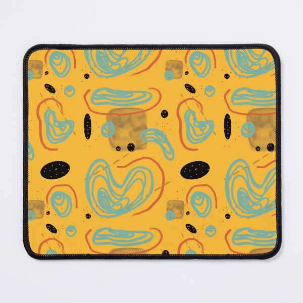 Item preview, Blue orange smooth lines abstract yellow pattern designed and sold by Yana Mustafina | Boho Soulful Designs.
