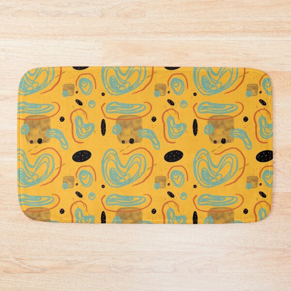 Item preview, Blue orange smooth lines abstract yellow pattern designed and sold by Yana Mustafina | Boho Soulful Designs.