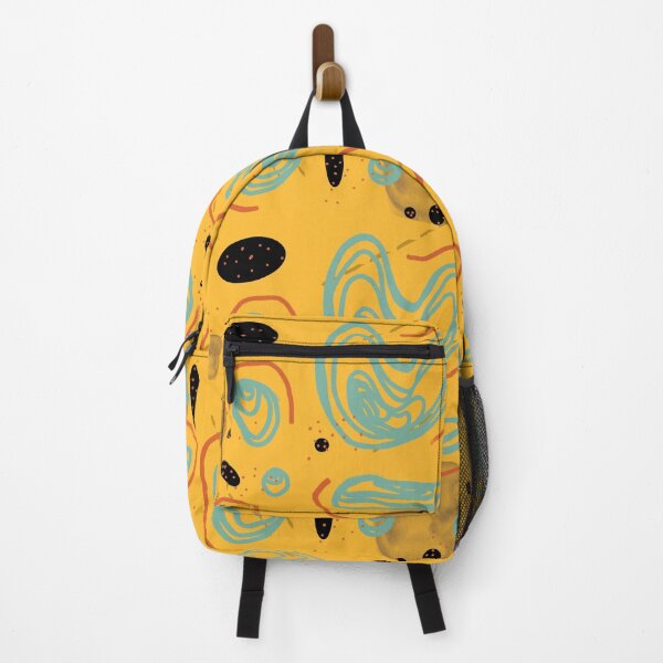 Item preview, Blue orange smooth lines abstract yellow pattern designed and sold by Yana Mustafina | Boho Soulful Designs.