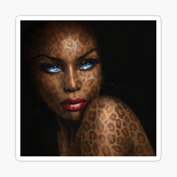 Blue Eyes Leopard Sticker
