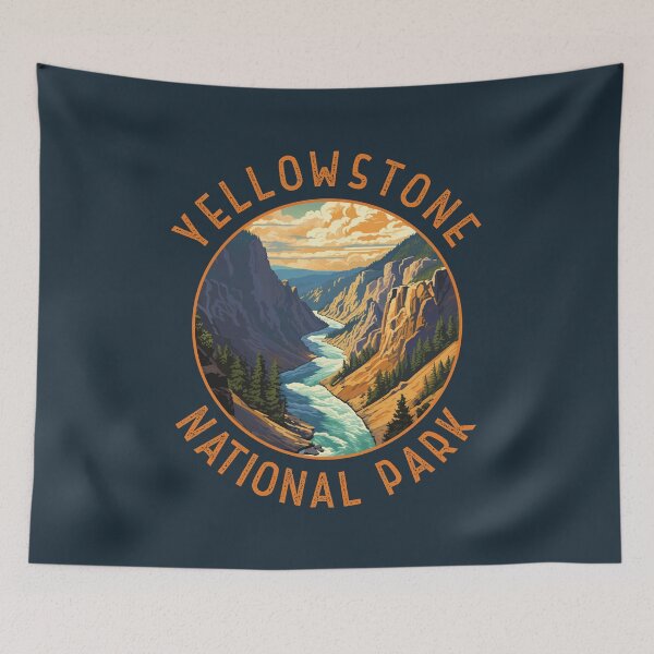 Item preview, Yellowstone National Park River Distressed Circle designed and sold by KrisSidDesigns.