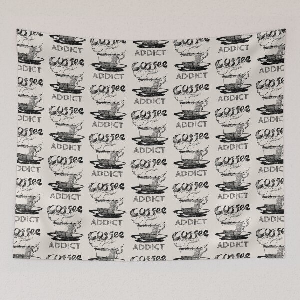 Item preview, Coffee Addict Fun Slogan, Monochrome Design designed and sold by TrulyEpoque.