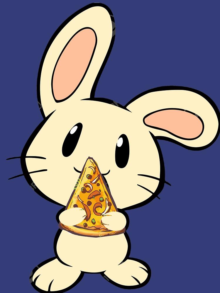 Thumbnail 4 of 4, V-Neck T-Shirt, Pizza Rabbit Transparent Rabbit Gift Bunny Rabbit Art Rabbit Nursery designed and sold by TeesByDesign.