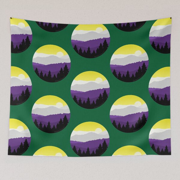 Item preview, Subtle Nonbinary Pride Flag Mountain Landscape Active  designed and sold by tiendichvuu.