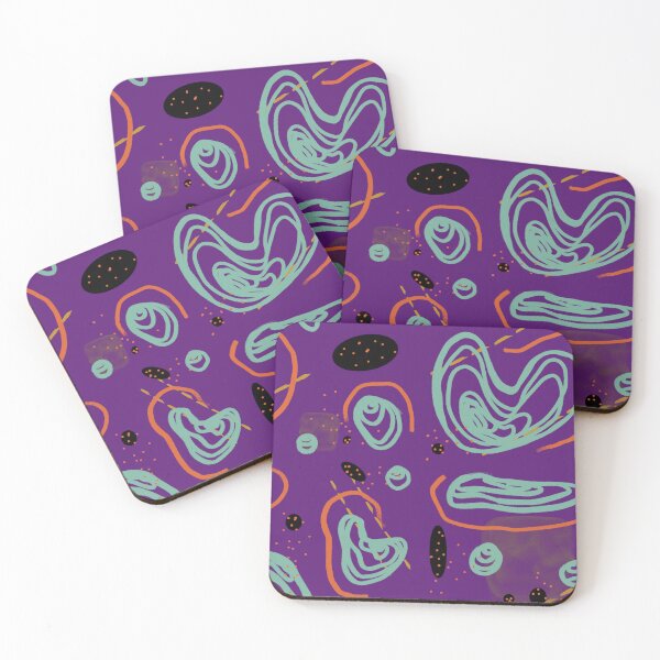 Item preview, Blue orange smooth lines abstract violet pattern designed and sold by Yana Mustafina | Boho Soulful Designs.