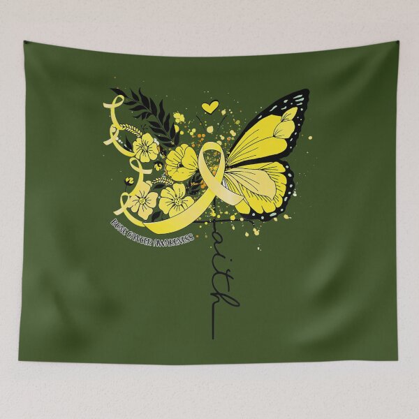 Item preview, Faith Butterfly Yellow Ribbon Bone Cancer Awareness 	 	 designed and sold by fpcatchwma50.