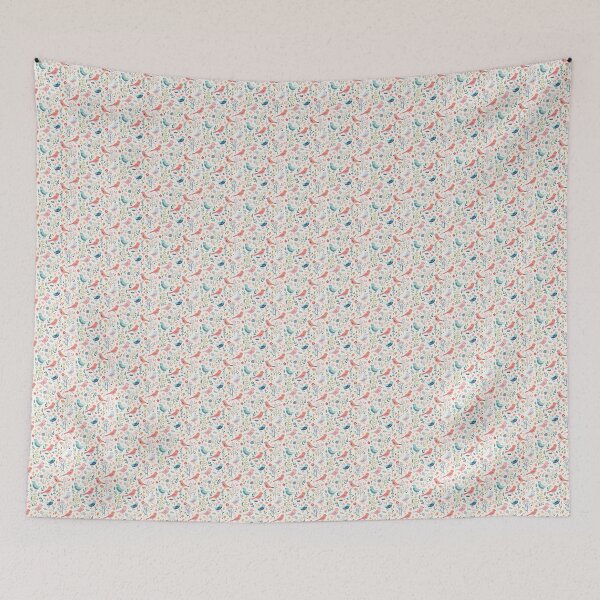 Item preview, Whimsical Wings: Pastel Birds Pattern on White designed and sold by RohanGalyardt.