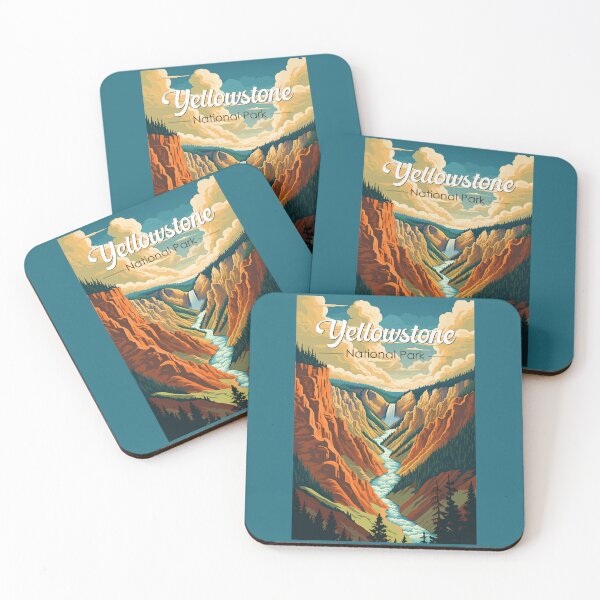 Item preview, Yellowstone National Park Grand Canyon Illustration Retro designed and sold by KrisSidDesigns.
