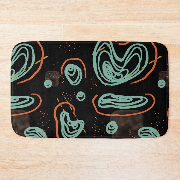 Item preview, Blue orange smooth lines abstract black pattern designed and sold by Yana Mustafina | Boho Soulful Designs.