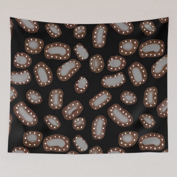 Item preview, Microbe germ brown abstract black seamless pattern designed and sold by Yana Mustafina | Boho Soulful Designs.