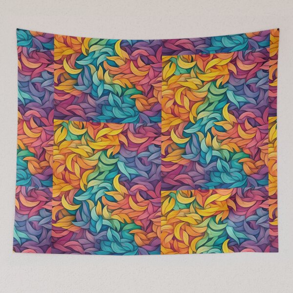 Item preview, Colorful Canvas leaves Painting designed and sold by ai-beyond.