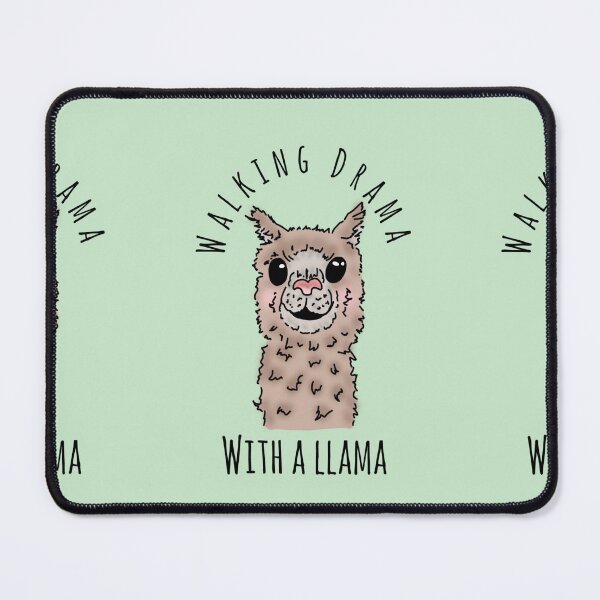 Item preview, Walking Drama with a LLama ( pastel mint green) designed and sold by Life's eye Art and photography.