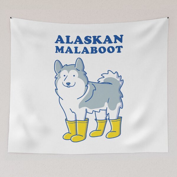 Item preview, Alaskan Malamute wearing boots designed and sold by Wlaurence.