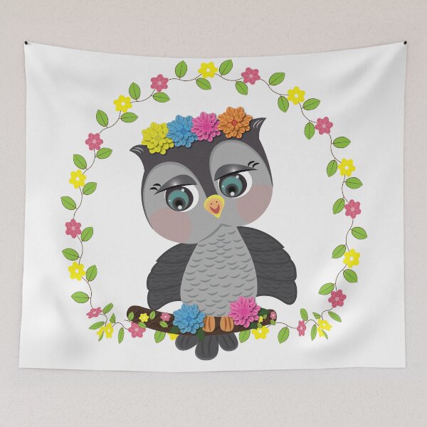 Item preview, búho lindo con flores designed and sold by StarDesigns5.