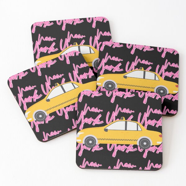 Item preview, New York Yellow Cab Aesthetic Art Piece - Pink designed and sold by PunjabanJatti.