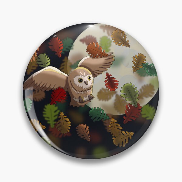 Item preview, Owl Flying in Leaves designed and sold by RhondaLuluArt.