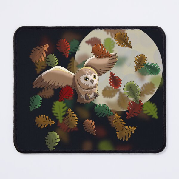 Item preview, Owl Flying in Leaves designed and sold by RhondaLuluArt.