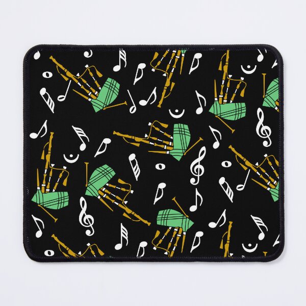 Item preview, Patrón de nota musical de gaitas negro designed and sold by BartholGraphics.