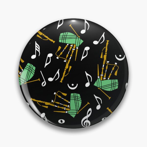 Item preview, Bagpipes Music Note Pattern Black designed and sold by BartholGraphics.