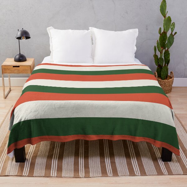 Aperçu de l'œuvre 3 Grandes RAYURES horizontales VERT PIN et CRÈME CLAY TENNIS COURT créée et vendue par RachelMacht.