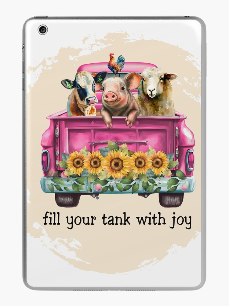 Fill your tank with Joy- Pink truck- Farm animals truck- Cute