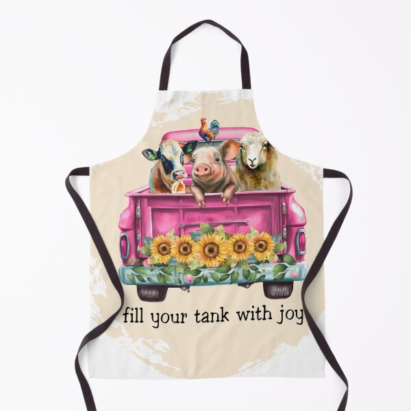 Item preview, Fill your tank with Joy- Pink truck- Farm animals truck- Cute animals- Sunflowers designed and sold by Janetlousart.