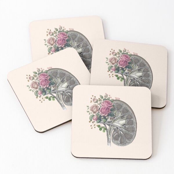 Item preview, Kidney section and pink  roses, the importance of kidney health, kidney transplantation, kidney designed and sold by Collagedream.