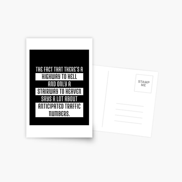 Item preview, Highway to Hell vs. Stairway to Heaven - Traffic Insights. designed and sold by chocoholic7-10.