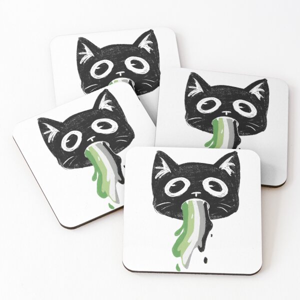 Item preview, Aromantic puking cat designed and sold by Raccoondoodles.