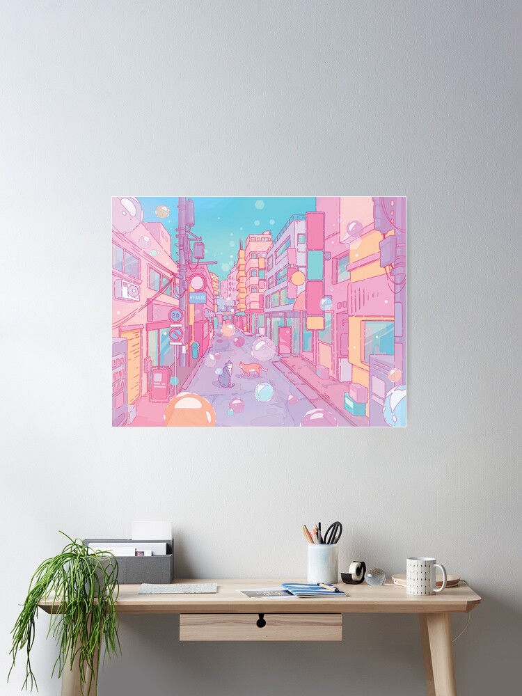 The cute cats in the Tokyo streets (Soft pastel version