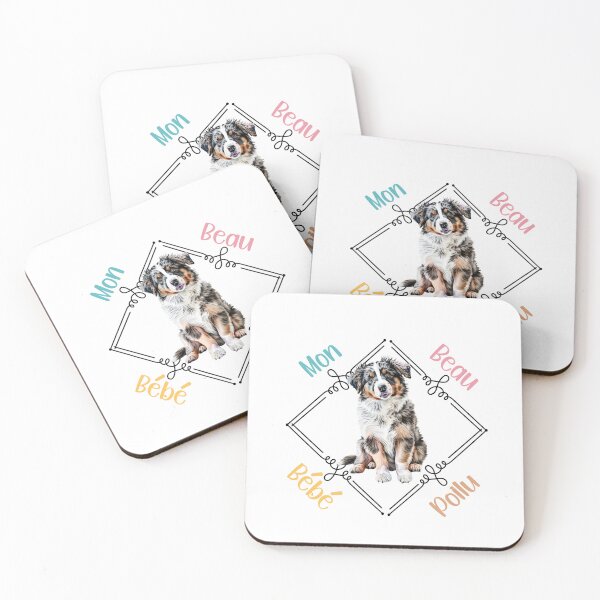 Item preview, Australian Shepherd dog, my beautiful hairy baby for shepherd lovers, in French. designed and sold by isaweb.